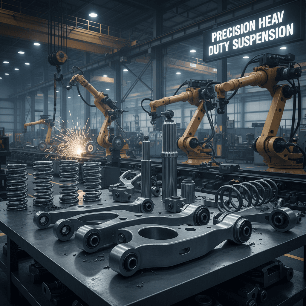 Precision machined steel suspension components for trucks